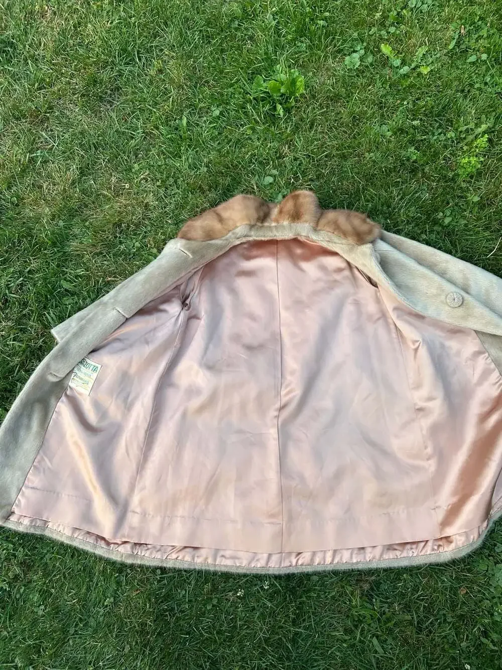 Vintage Brazotta Faux Fur Coat with Real Mink Collar Styled by Fairmoor